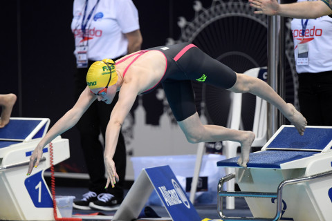 Greenwood dives in for her third final at the London Aquatics Centre.